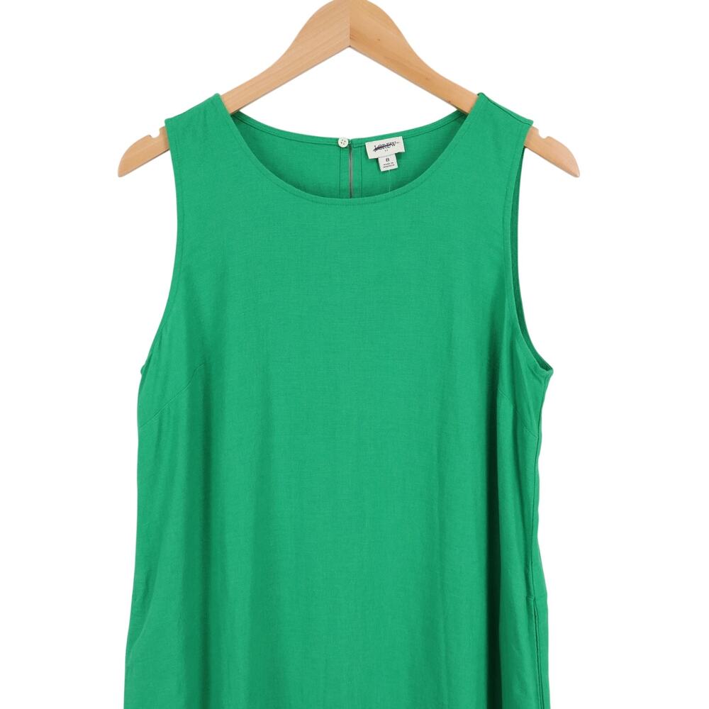 NWT J.Crew Factory Linen-Blend Sleeveless Mini Dress Bright Clover Green Size 8 - Picture 4 of 8